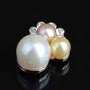 10 Pieces Flower Crystal Pearl Rhinestone Button Flatback Hair Bow DIY Craft Decor