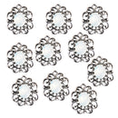 10 Pieces Antique Silver Rhinestone Charm Flower Pendants 18x22mm DIY Necklace Jewelry Crafts