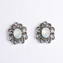10 Pieces Antique Silver Rhinestone Charm Flower Pendants 18x22mm DIY Necklace Jewelry Crafts
