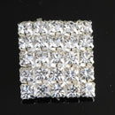 10x Rhinestone Square Button DIY Bridal Wedding Garment Dress Embellshiment