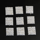 10x Rhinestone Square Button DIY Bridal Wedding Garment Dress Embellshiment