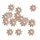 20 Pieces Alloy Rhinestone Crystal Pearl Flower DIY Embellishment Flatback Buttons