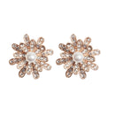 20 Pieces Alloy Rhinestone Crystal Pearl Flower DIY Embellishment Flatback Buttons