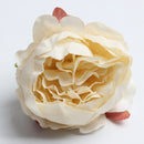 10 Pieces Artificial Silk Rose Bract Flower Head for DIY Headwear Wedding Decoration - Creamy White