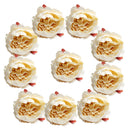 10 Pieces Artificial Silk Rose Bract Flower Head for DIY Headwear Wedding Decoration - Creamy White