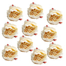 10 Pieces Artificial Silk Rose Bract Flower Head for DIY Headwear Wedding Decoration - Creamy White