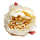 10 Pieces Artificial Silk Rose Bract Flower Head for DIY Headwear Wedding Decoration - Creamy White