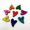 100 Pieces Colorful Wood Buttons Heart Shape Embellishments Sewing Craft 20x17mm