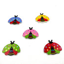 100 Pieces Ladybird Wooden Button Cartoon Animal Buttons DIY Craft Supplies 24mm