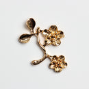 20 Pieces Vintage Metal Branch Flowers DIY Wedding Bridal Pearl Crystal Hair Pins Bridesmaid Clips Side Comb Embellishment