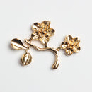 20 Pieces Vintage Metal Branch Flowers DIY Wedding Bridal Pearl Crystal Hair Pins Bridesmaid Clips Side Comb Embellishment