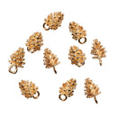 10 Pieces Gold Pine Cone Charms Pendant Hair Jewelry for Hair Clip Pin Slide DIY Accessories