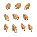 10 Pieces Gold Pine Cone Charms Pendant Hair Jewelry for Hair Clip Pin Slide DIY Accessories