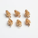 10 Pieces Gold Pine Cone Charms Pendant Hair Jewelry for Hair Clip Pin Slide DIY Accessories