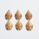 10 Pieces Vintage Golden Alloy Leaf Leaves Pendant Charms for DIY Jewelry Making
