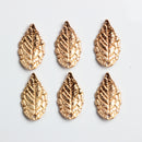 10 Pieces Vintage Golden Alloy Leaf Leaves Pendant Charms for DIY Jewelry Making