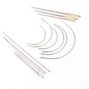 6 Pieces Curved Needles Upholstery Repair Quilting + 8 Pieces Large Eye Needles Wool Thick Knitter Yarn Hand Sewing Darning Crafts
