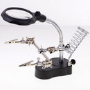 2 Helping Hand Clip LED Magnifying Glass Soldering Iron Stand Lens Magnifier