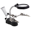 2 Helping Hand Clip LED Magnifying Glass Soldering Iron Stand Lens Magnifier