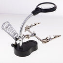 2 Helping Hand Clip LED Magnifying Glass Soldering Iron Stand Lens Magnifier