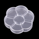 Flower Shaped Plastic 7 Slots Adjustable Jewelry Storage Box Case Organizer
