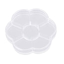 Flower Shaped Plastic 7 Slots Adjustable Jewelry Storage Box Case Organizer