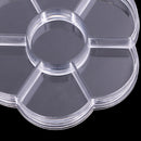 Flower Shaped Plastic 7 Slots Adjustable Jewelry Storage Box Case Organizer