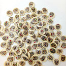 100 Piece 15mm Skull Printed Wood Round Decorative Buttons Sewing Embellishment for Kids DIY Crafts Art