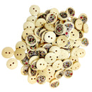 100 Piece 15mm Skull Printed Wood Round Decorative Buttons Sewing Embellishment for Kids DIY Crafts Art
