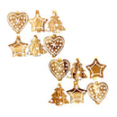 20 Pieces Star Heart Design Mini Wooden Craft Pegs Paper Photo Christmas Cards Holder Spring Clips Christmas Ornaments 48mm