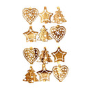 20 Pieces Star Heart Design Mini Wooden Craft Pegs Paper Photo Christmas Cards Holder Spring Clips Christmas Ornaments 48mm