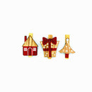 12 Pieces Xmas Tree Design Mini Wooden Craft Pegs Paper Photo Christmas Cards Holder Spring Clips Christmas Ornaments Red 48mm