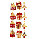 12 Pieces Xmas Tree Design Mini Wooden Craft Pegs Paper Photo Christmas Cards Holder Spring Clips Christmas Ornaments Red 48mm