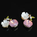 10 Piece Rhinestone Crystal Flower Embellishments Flatback Buttons Jewelry for Wedding Crafts Decoration