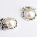 10 Piece Alloy Bow Shape Pearl Flatback Buttons Embellishments Jewelry for Wedding Crafts Decoration