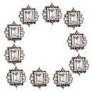 10 Pieces Square Flat Back Crystal Rhinestone Flat Back Embellishment DIY Buttons