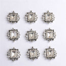 10 Pieces Square Flat Back Crystal Rhinestone Flat Back Embellishment DIY Buttons