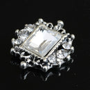10 Pieces Square Flat Back Crystal Rhinestone Flat Back Embellishment DIY Buttons