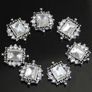 10 Pieces Square Flat Back Crystal Rhinestone Flat Back Embellishment DIY Buttons