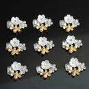 10 Pieces Retro Bee Pearl Rhinestone Flatback Button Scrapbooking Embellishments