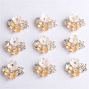 10 Pieces Retro Bee Pearl Rhinestone Flatback Button Scrapbooking Embellishments