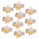 10 Pieces Retro Bee Pearl Rhinestone Flatback Button Scrapbooking Embellishments