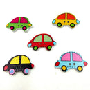 100 Pieces Colorful Car Shape Wood 2 Holes Flat Buttons for Sewing Scrapbooking