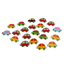 100 Pieces Colorful Car Shape Wood 2 Holes Flat Buttons for Sewing Scrapbooking