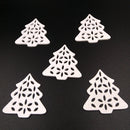 50 Piecess Hollow Wooden Christmas Tree Flatback Embellishments for Scrapbooking