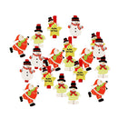 20 Pieces Snowman Wooden Crafts Pegs Paper Photos Hanging Clips Embellishments for Christmas Home Party Decoration 48mm