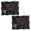 2 Pieces Double Side Wave Wooden Speech Chalk Board Photo Booth Props Photography Wedding Party Christmas Fancy Blackboard