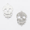 9 Piece Vintage Skeleton Skull Shape Pendant Charms Halloween Jewelry Making Findings Accessories