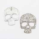 6x Assorted Antique Silver Skeleton Pendant Charms Halloween Jewelry Crafts