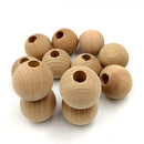 12 Pieces Natural Round Wood Beads Loose Spacer Bead for DIY Jewelry Making 30mm